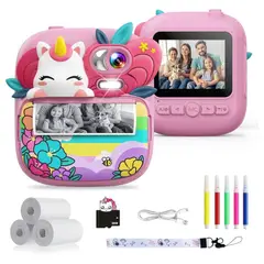 AMERICAN GENERICS - Cámara Instantánea Digital Selfie Para Niños Unicornio