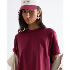 SEVEN SEVEN - Camiseta Corta Silueta Amplia Para Mujer Vino