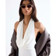 SEVEN SEVEN - Body Drapeado Con Escote Para Mujer Blanco