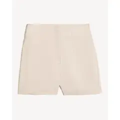 SEVEN SEVEN - Short Tiro Alto Con Pinzas Para Mujer Beige