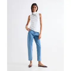 SEVEN SEVEN - Jean Mom Tono Claro Para Mujer Azul