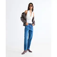 SEVEN SEVEN - Jean Mom Con Desgastes Para Mujer Azul