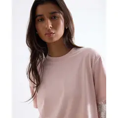 SEVEN SEVEN - Camiseta Corta Silueta Amplia Para Mujer Rosado