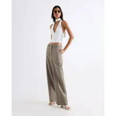 SEVEN SEVEN - Pantalón Wide Leg Con Pasadores Para Mujer Gris