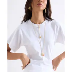 SEVEN SEVEN - Camiseta Con Drapeado Lateral Para Mujer Blanco