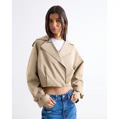 SEVEN SEVEN - Chaqueta Trench Corta Para Mujer Camel