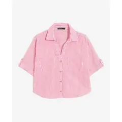 SEVEN SEVEN - Blusa Camisera Holgada Para Mujer Rojo