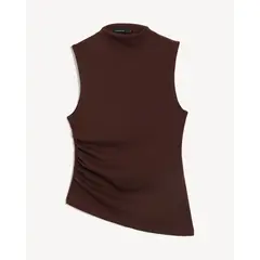 SEVEN SEVEN - Camiseta Corta Manga Sisa Para Mujer Café