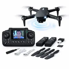 GENERICO - Dron Camara Hd Led Sensor Obstaculos Control Pantalla 2.4