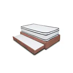 GENERICO - Combo Cama Tarima Nube 100x190 Sencillo Camel