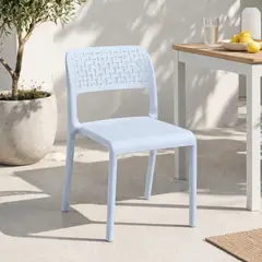 GENERICO - Silla Plástica Moderna Resistente Interior Exterior Diseño Ergonómico Liviana Fácil Limpieza