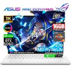 ASUS - Portátil Gamer ROG ZEPHYRUS AMD Ryzen 9 270 RAM 16GB SSD 1 TB RTX 5060 8 GB 120Hz