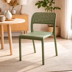 GENERICO - Silla Plástica Moderna Resistente Interior Exterior Diseño Ergonómico Liviana Fácil Limpieza