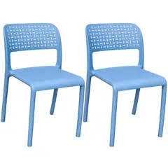 GENERICO - Set X2 Silla Plástica Moderna Resistente Interior Exterior Diseño Ergonómico Liviana Fácil Limpieza