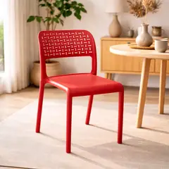 GENERICO - Silla Plástica Moderna Resistente Interior Exterior Diseño Ergonómico Liviana Fácil Limpieza