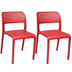GENERICO - Set X2 Silla Plástica Moderna Resistente Interior Exterior Diseño Ergonómico Liviana Fácil Limpieza
