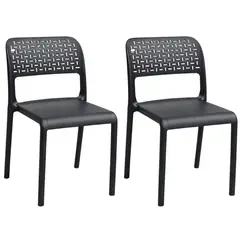 GENERICO - Set X2 Silla Plástica Moderna Resistente Interior Exterior Diseño Ergonómico Liviana Fácil Limpieza