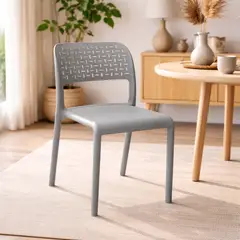 GENERICO - Silla Plástica Moderna Resistente Interior Exterior Diseño Ergonómico Liviana Fácil Limpieza