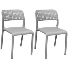 GENERICO - Set X2 Silla Plástica Moderna Resistente Interior Exterior Diseño Ergonómico Liviana Fácil Limpieza