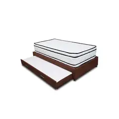 GENERICO - Combo Cama Tarima Nube 100x190 Sencillo Marrón