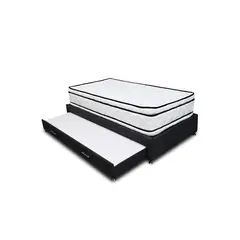 GENERICO - Combo Cama Tarima Nube 100x190 Sencillo Negro