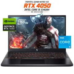 ACER - PORTATIL GAMER NITRO V15 - CORE I5 13420H - RTX 4050 6GB - 16GB RAM - SSD 1TB - 15,6 FHD 165HZ