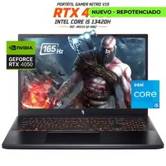 ACER - PORTATIL GAMER NITRO V15 - CORE I5 13420H - RTX 4050 6GB - 24GB RAM - SSD 512GB -15,6 FHD 165HZ