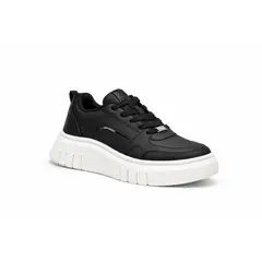DEPORTIVA - Tenis Plataforma Para Mujer Urbano Casual Dama Modernos-Negro