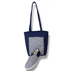 XIAN SHOES - Combo de Alpargatas y bolso Raya Azul Ref J303