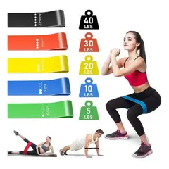 GENERICO - Bandas elasticas x5 para entrenamiento