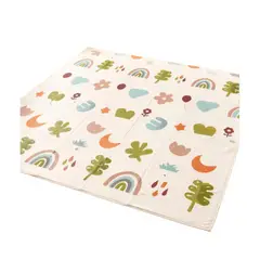 KIDSHOP - Tapete De Juego Plegable Gateo Bebé 200x180 Cm Doble Faz LUNA-HOJA