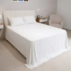 GENERICO - Juego de sábanas 300 Hilos 100% Bambú color blanco By Shala Luxury