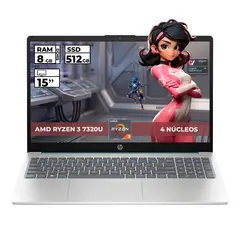 HP - PORTATIL AMD RYZEN 3-7320U 8GB RAM 512GB SSD 15 FHD