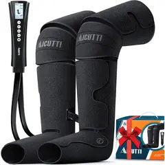 AMERICAN GENERICS - Masajeador de piernas y pies de compresión de aire con calor, alivio de la circulación