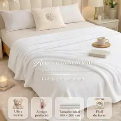 GENERICO - Cobija Manta Piel de Ángel 200x190 cm Ultra Suave Liviana y Elegante