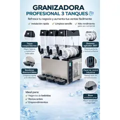 GENERICO - Maquina Granizadora Industrial 3 tanques X 12 LITROS