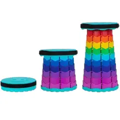 GENERICO - SILLA RETRÁCTIL PORTÁTIL AJUSTABLE ARCOÍRIS