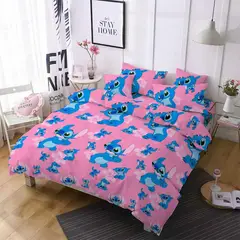 SIRENITAS - Juego de sabanas cama Sencilla Semi Doble Queen King Stitch Rosa