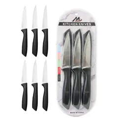 GENERICO - Set De Cuchillos Cocina 6 Piezas 20cm Acero Inoxidable Profesional Corte Preciso Duradero