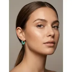 FRIOLENTA - Candongas en Mostacilla Aretes Tejidos a Mano - Azul Claro
