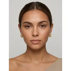 FRIOLENTA - Candongas en Mostacilla Aretes Tejidos a Mano - Beige