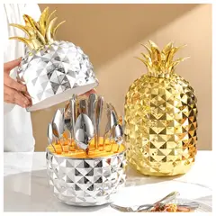 AMERICAN GENERICS - Juego De Cubiertos 24pcs Acero Inoxidable Plata Forma Piña