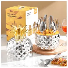 AMERICAN GENERICS - Juego De Cubiertos 24pcs Acero Inoxidable Plata Forma Piña