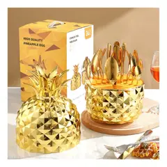 AMERICAN GENERICS - Juego De Cubiertos 24pcs Acero Inoxidable Plata Forma Piña