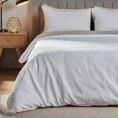 DISTRIHOGAR - Cover Duvet - Funda Plumón Microfibra Artticus Rombo Blanco Doble