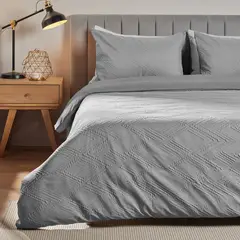 DISTRIHOGAR - Cover Duvet - Funda Plumón Microfibra Artticus Rombo Gris King