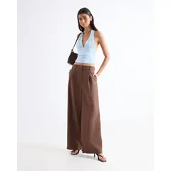 SEVEN SEVEN - Pantalón Sastrero Encauchado Para Mujer Taupe