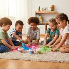 INFANTILES CAJUROMIX - Arena Mágica Moldeable Infantil Sensorial Pack x12