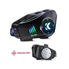 AMERICAN GENERICS - Intercomunicador Con Camara Moto Inalambrico Bluetooth KR M3+ MICRO SD