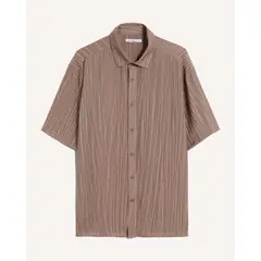 SEVEN SEVEN - Camisa Relaxed Ligera Para Hombre Café